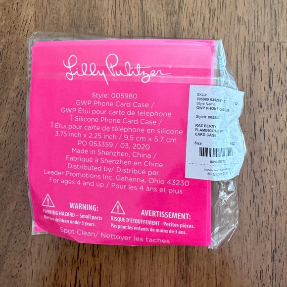 NWT Lilly Pulitzer Phone Card Case Raz Berry Flamingoals - Picture 8 of 8